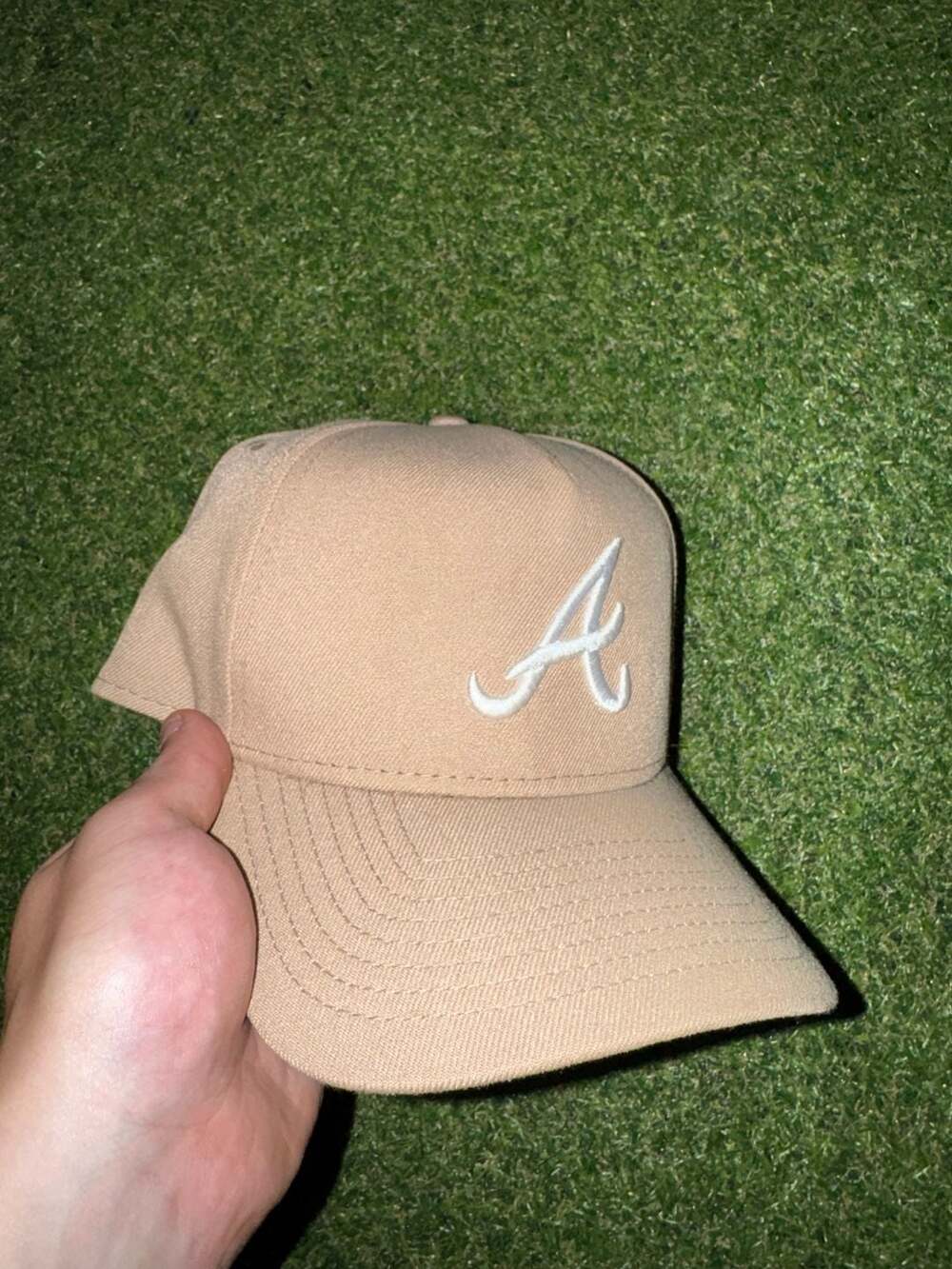 New Era Atlanta Braves 9FORTY A-Frame Snapback Tan Hat